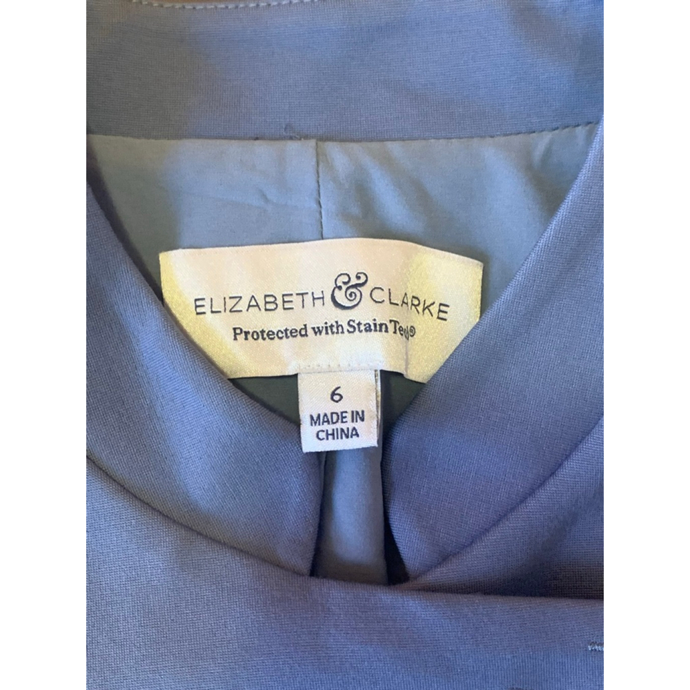 Elizabeth & Clarke Military Style Jacket 6 Blue Detailed stitching Stain Protect - Picture 3 of 13